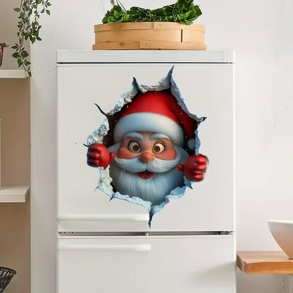 🎅 3D Christmas Wall Stickers – Peel & Stick Holiday Decor for Home, Living Room & Kids Rooms