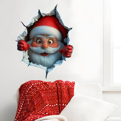 🎅 3D Christmas Wall Stickers – Peel & Stick Holiday Decor for Home, Living Room & Kids Rooms