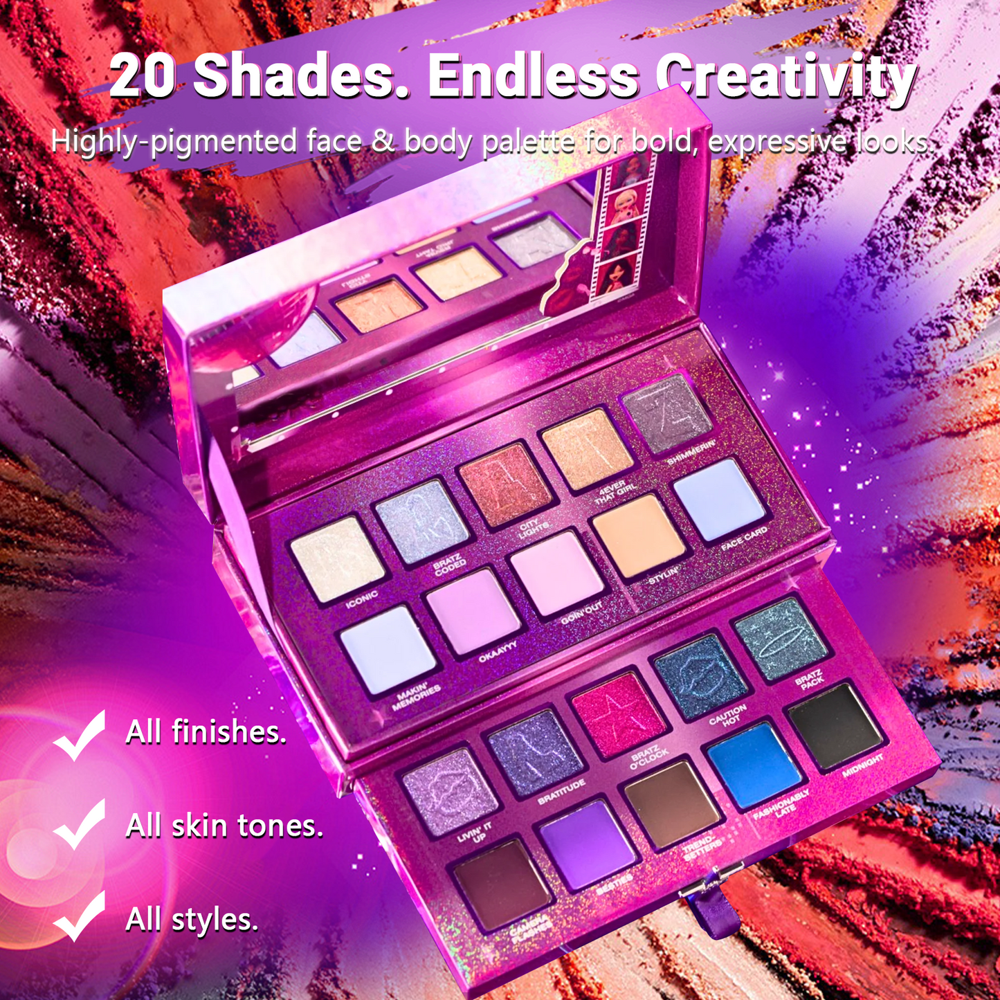 Highly-Pigmented Face & Body Palette —Unleash Bold Color. Create Limitless Looks. Own Your Glow.