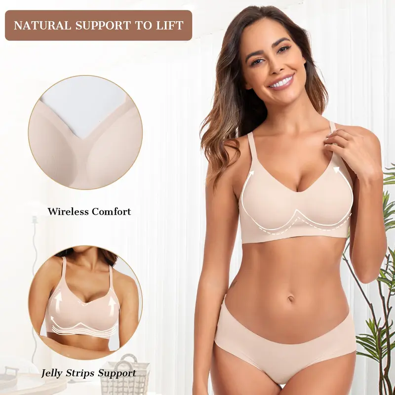 Comfortable Wireless Deep V Bra