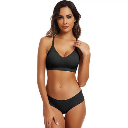 Comfortable Wireless Deep V Bra
