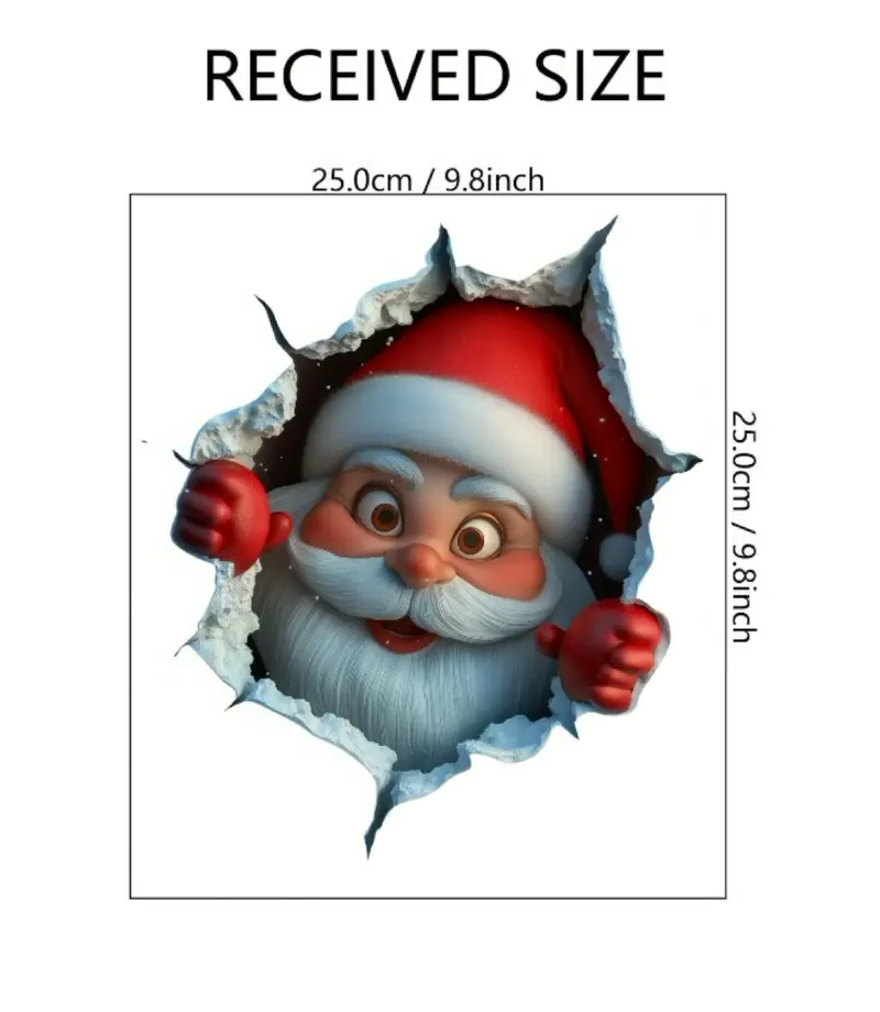 🎅 3D Christmas Wall Stickers – Peel & Stick Holiday Decor for Home, Living Room & Kids Rooms