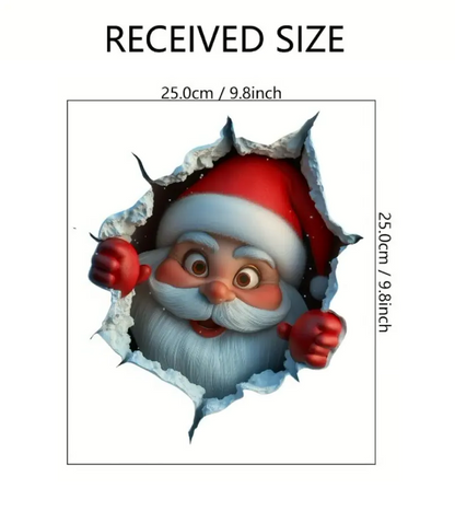 🎅 3D Christmas Wall Stickers – Peel & Stick Holiday Decor for Home, Living Room & Kids Rooms